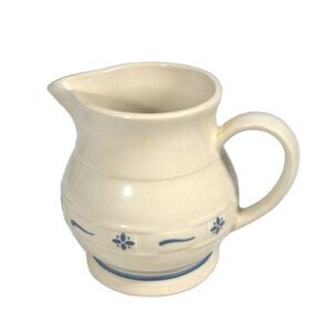 Longaberger Pottery Pitcher Blue Woven Traditions 1 Quart 6 inches